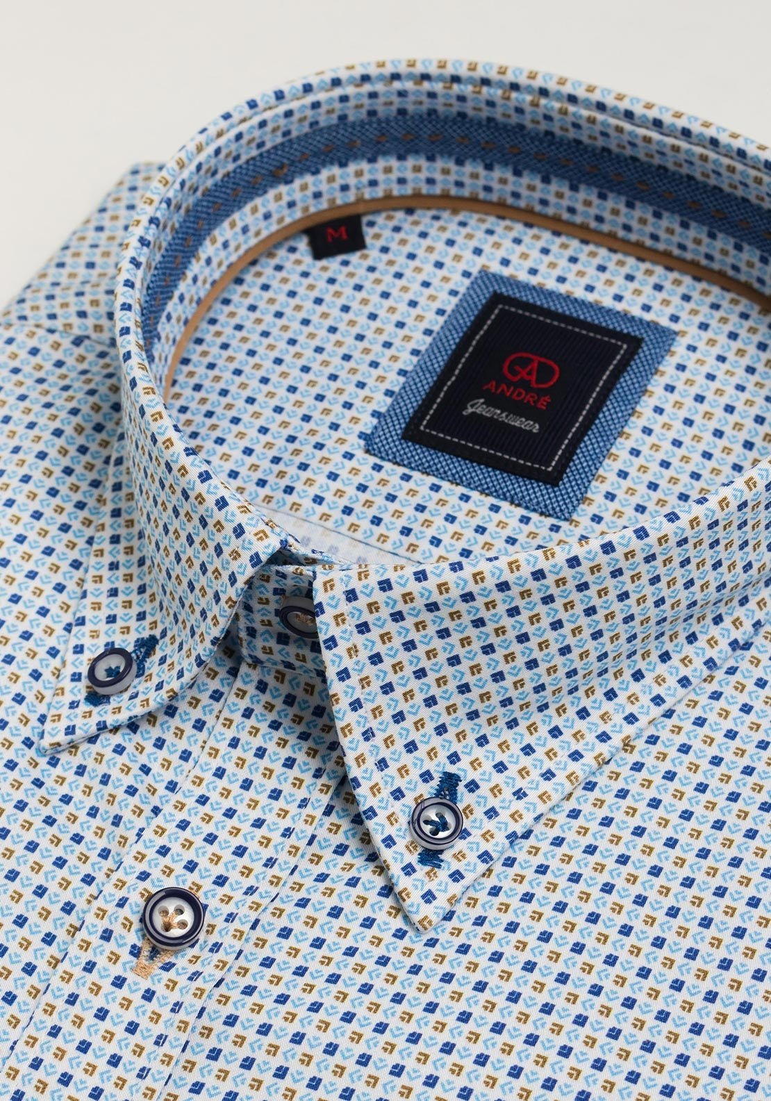Andre Andy Short Sleeve Pattern Shirt, Taupe