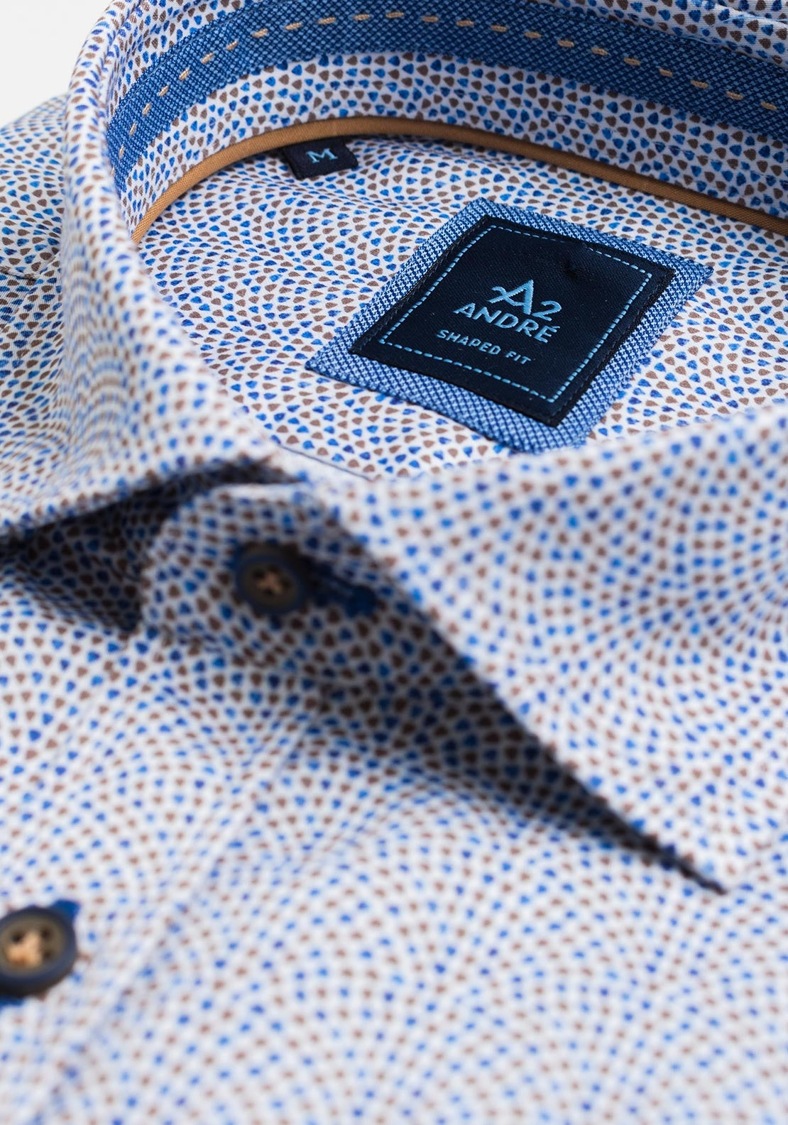 Andre Bruno Long Sleeve Pattern Shirt, Taupe