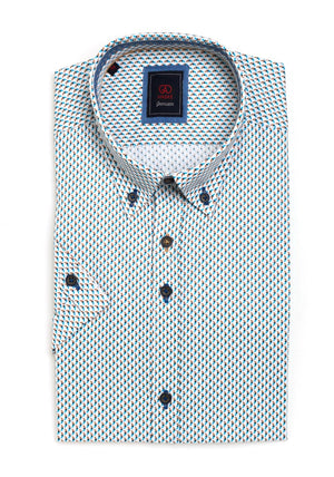 Andre Paris Short Sleeve Pattern Shirt, Taupe