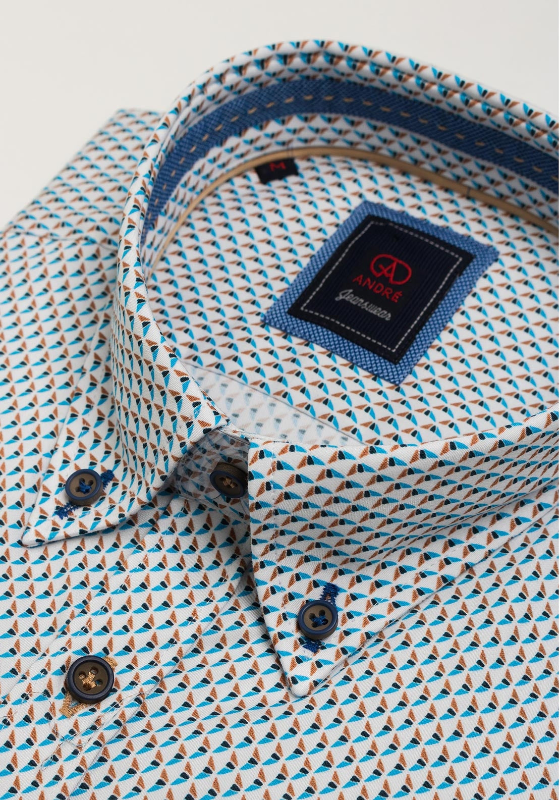 Andre Paris Short Sleeve Pattern Shirt, Taupe