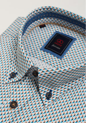 Andre Paris Short Sleeve Pattern Shirt, Taupe