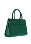 Zen Collection Quilted Diamond Satchel Bag, Green