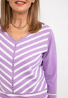 Anonymous Striped Gem Trim Sweater, Lilac