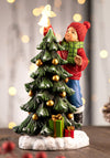 Aynsley Boy Placing Angel on Christmas Tree Led Ornament