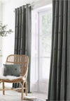 Appletree Zara Fully Lined Eyelet Curtains, Charcoal
