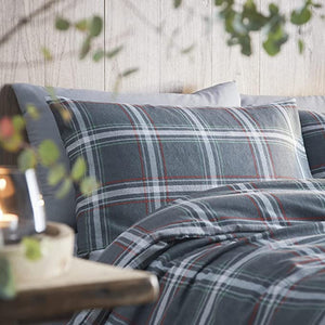 Appletree Hygge Aviemore Check Duvet Set, Charcoal