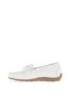 Ara Leather Stitching Detail Loafers, White