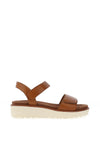 Ara Leather Velcro Strap Sandals, Tan