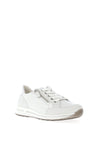 Ara Leather Printed Side Zip Trainers, White