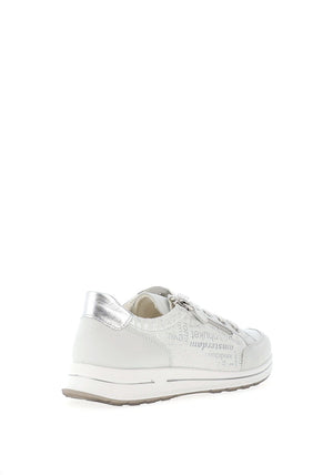Ara Osaka 2.0 Leather Printed Side Zip Trainers, White