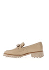 Ara Leather Chain Chunky Sole Loafers, Beige