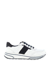 Ara Leather Navy Trim Trainers, White