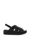 Ara Leather Strappy Chunky Sandals, Black