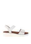 Ara Leather Velcro Strap Sandals, White