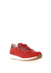 Ara Leather Side Zip Trainers, Red