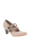 Bioeco by Arka Leather Strap Heeled Shoes, Beige