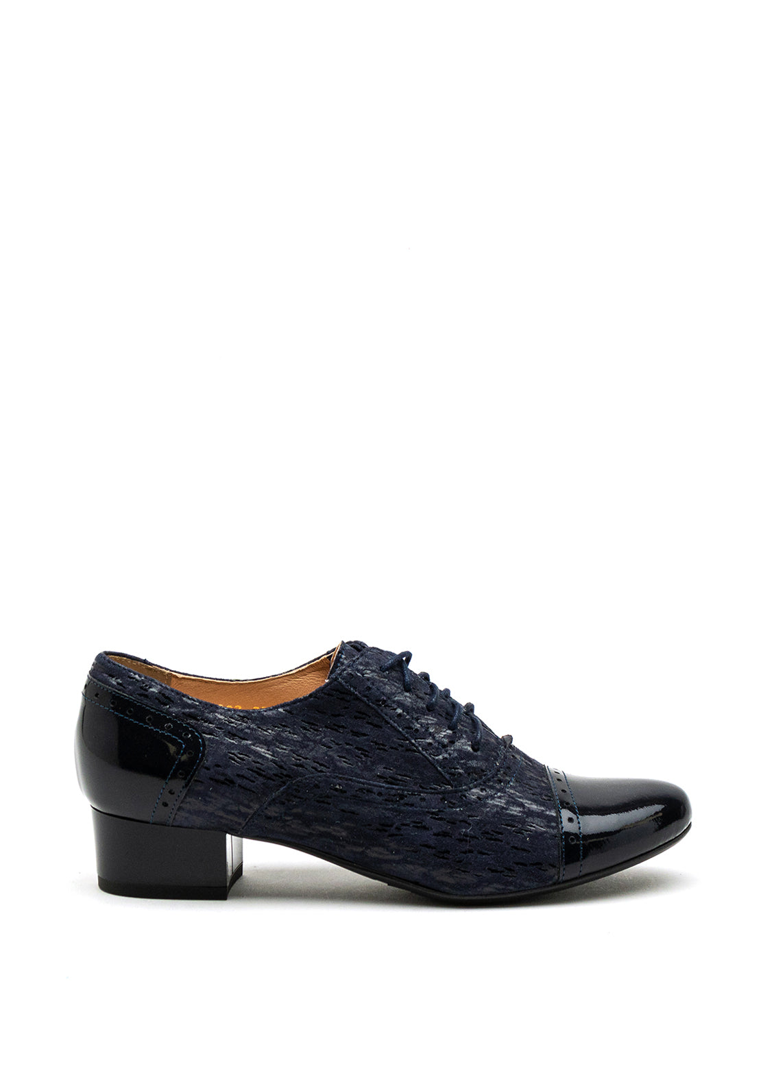 Bioeco by Arka Block Heel Brogue Shoes, Navy
