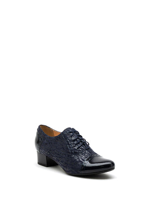 Bioeco by Arka Block Heel Brogue Shoes, Navy