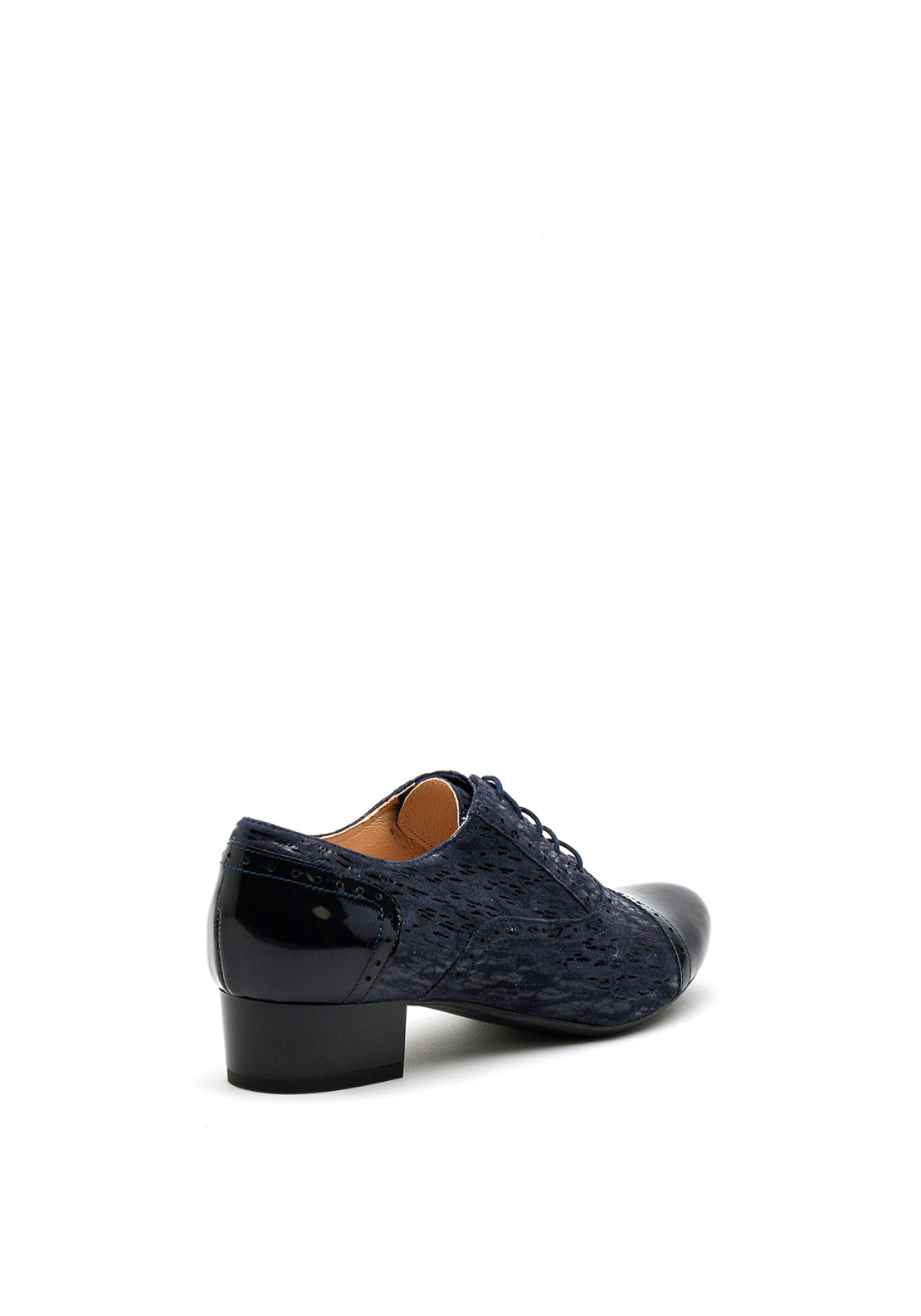 Bioeco by Arka Block Heel Brogue Shoes, Navy
