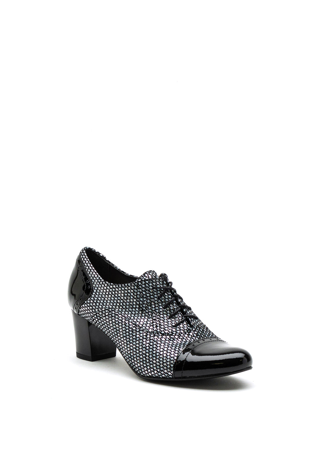 Bioeco by Arka High Block Heel Brogue Shoes, Black