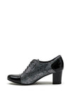 Bioeco by Arka High Block Heel Brogue Shoes, Black