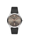Emporio Armani Mens Ruggero Watch, Silver, Brass & Black
