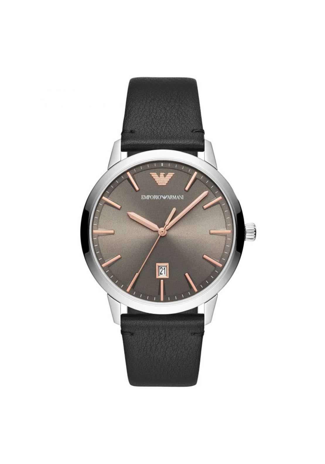 Emporio Armani Mens Ruggero Watch, Silver, Brass & Black
