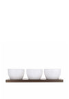 Artisan St Embossed Nibble Bowls with Acacia Wood Board, Set of 3