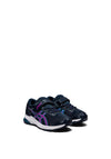 Asics Girls GT-1000 Velcro Strap Trainers, Navy and Purple