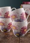 Belleek Living Wild Aster Set of 4 Mugs
