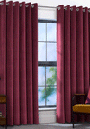 Aura Aspen Fully Lined Eyelet Curtains, Cherry