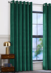 Aura Aspen Luxury Eyelet Curtains, Emerald