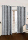 Aura Azolla 90 x 90 Eyelet Curtains, Silver