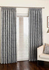 Aura Amalfi 65” x 90” Luxury Pencil Pleat Curtains, Midnight