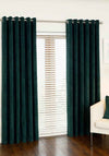 Aura Luxury Eyelet Curtains, Emerald Green