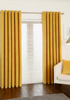 Aura Rib Velour 90” x 90” Luxury Eyelet Curtains, Ochre