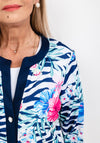 Avalon Tropical Print Jacket & Top Twinset, Navy Multi