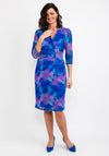 Avalon Watercolour Gathered Waist Dress, Purple Multi
