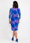 Avalon Watercolour Gathered Waist Dress, Purple Multi