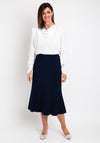 Avalon Panel Flared Midi Skirt, Navy