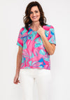 Avalon Jade Tropical Leaf Top, Pink Multi