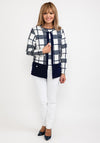 Avalon Check Print Jacket & Top Twinset, Navy & White