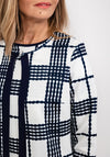 Avalon Check Print Jacket & Top Twinset, Navy & White