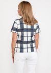 Avalon Check Print Jacket & Top Twinset, Navy & White