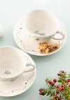 Aynsley Naughty or Nice Cappuccino Cup and Saucer, Set of 2