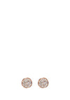 Absolute Jewellery Crystal Studded Disc Earrings, Rose Gold