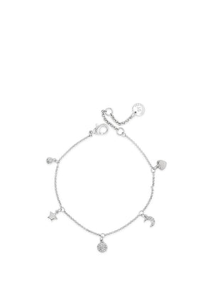 Absolute Mini Multi Charm Bracelet, Silver