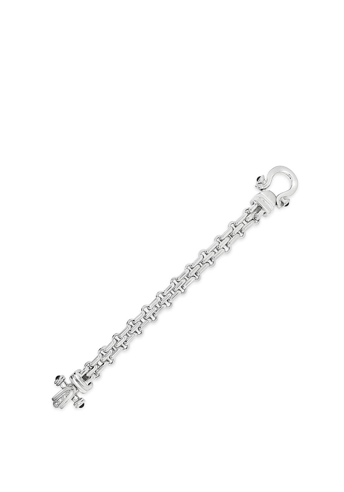 Absolute Embellished Lock Bracelet, Silver