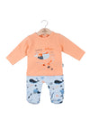 Babybol Baby Boy Whale Top and Pant Set, Orange
