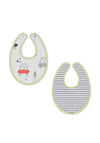 Babybol Baby Boy Set of Two Car Bibs, Grey Multi